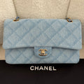 Chanel Classic Flap Medium Light Blue Denim Gold-Tone