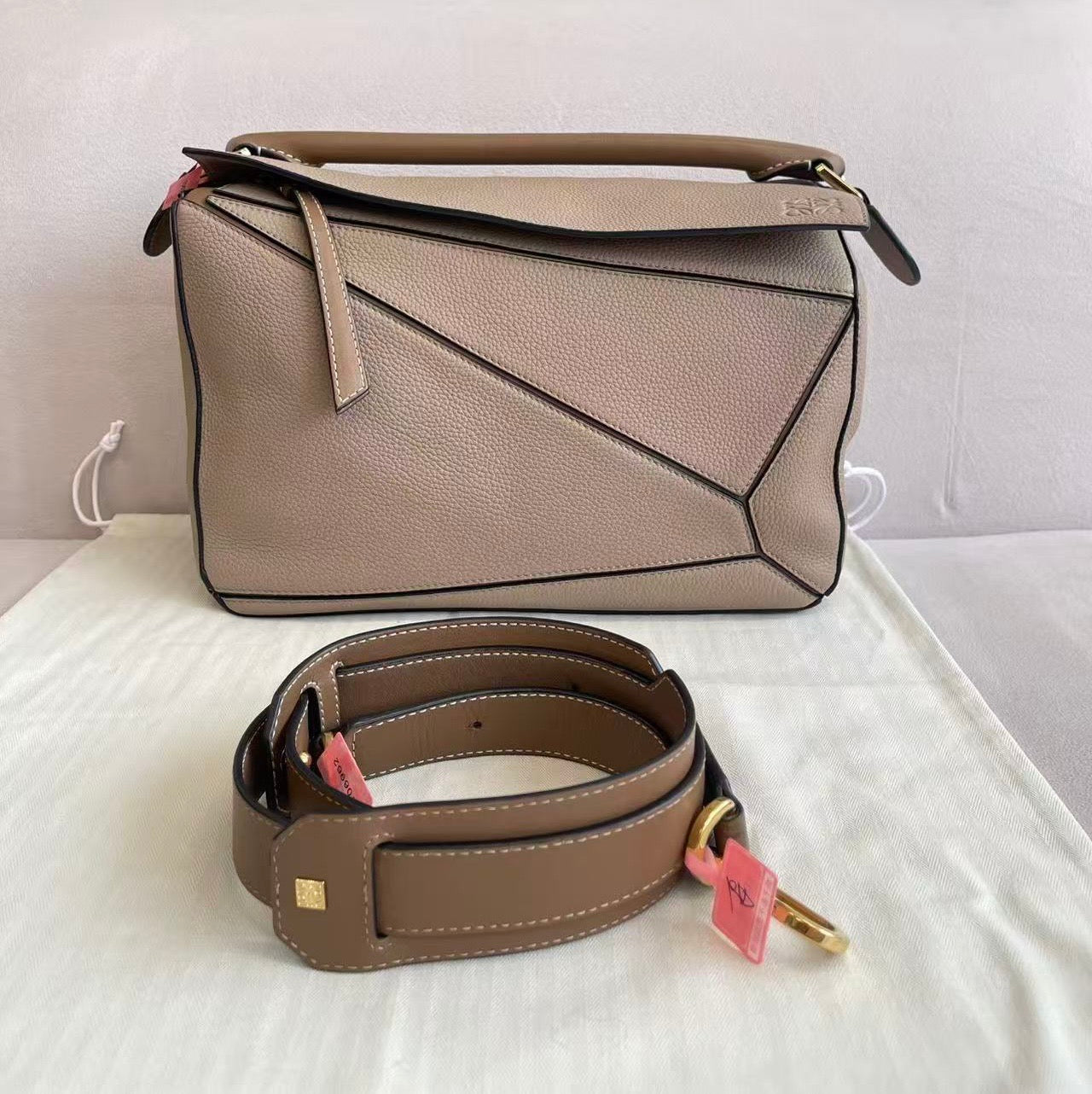 Loewe Light Taupe Grained Calfskin Medium