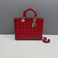 Christian Dior Lady Dior Large Red Patent
