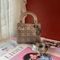 Dior Mini Lady Dior Silver Satin Strass Crystal