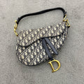 Dior Saddle Medium, Oblique Blue Jacquard Canvas
