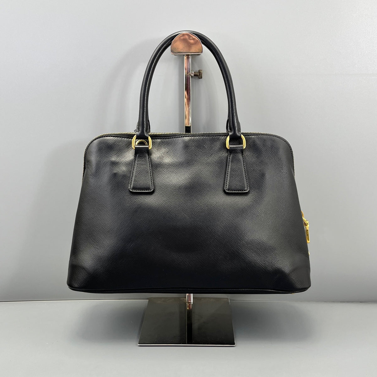Prada Black Saffiano Leather Dome Shell
