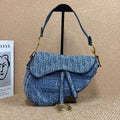 Dior Saddle Medium Denim Oblique Embroidery