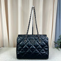 CHANEL Black Quilted Chain Tote Bag