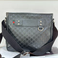 Gucci GG Embossed Leather Messenger Crossbody Bag