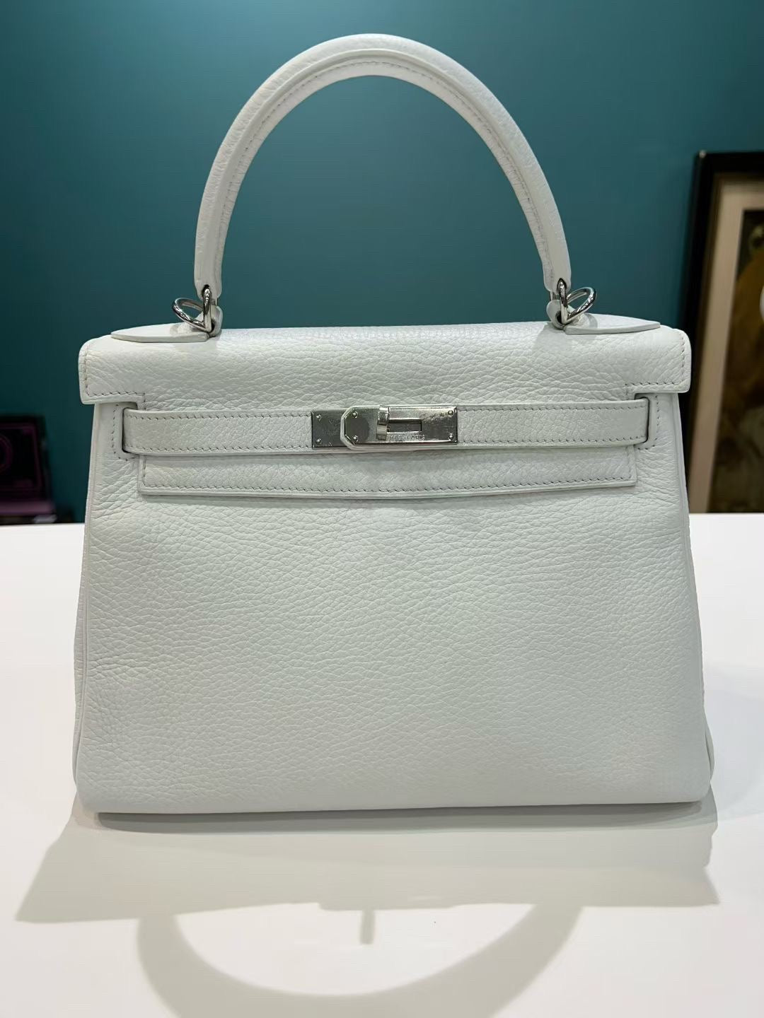 Hermès Kelly 28 White Togo