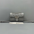 Gucci Grey Matelassé Leather GG Marmont Medium