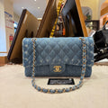 Chanel Classic Flap Medium Light Blue Denim Gold-Tone