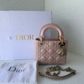 Dior Lady Dior Mini Pink Cannage Lambskin Leather Handbag