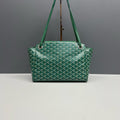 Goyard Rouette Green Goyardine Canvas Shoulder Tote Bag