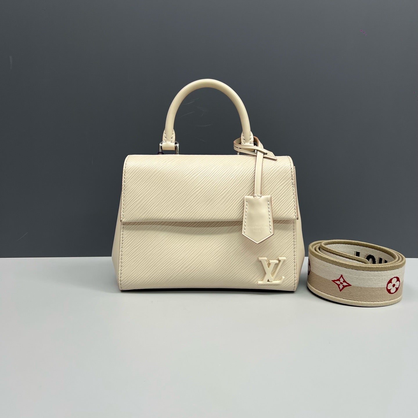 Louis Vuitton Mini Cluny Epi Leather Handbag White