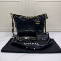Chanel Small Black Quilted Calfskin Gabrielle Hobo Bag