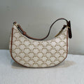 Celine Ava Shoulder Bag, White Triomphe Canvas