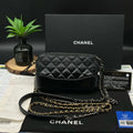 Chanel Mini Gabrielle WOC Black Mixed Leather Crossbody