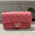 Chanel Large Mini Classic Flap Bag Pink Lambskin Valentine