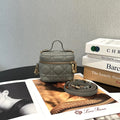 Dior Mini Vanity Case, Grey Cannage Calfskin