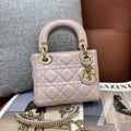 Dior Mini Lady Dior Handbag in Blush Pink Cannage Lambskin