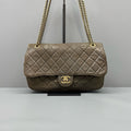 Chanel Taupe Quilted Leather Flap Chain Shoulder Bag