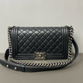 Chanel Black Calfskin Boy Medium
