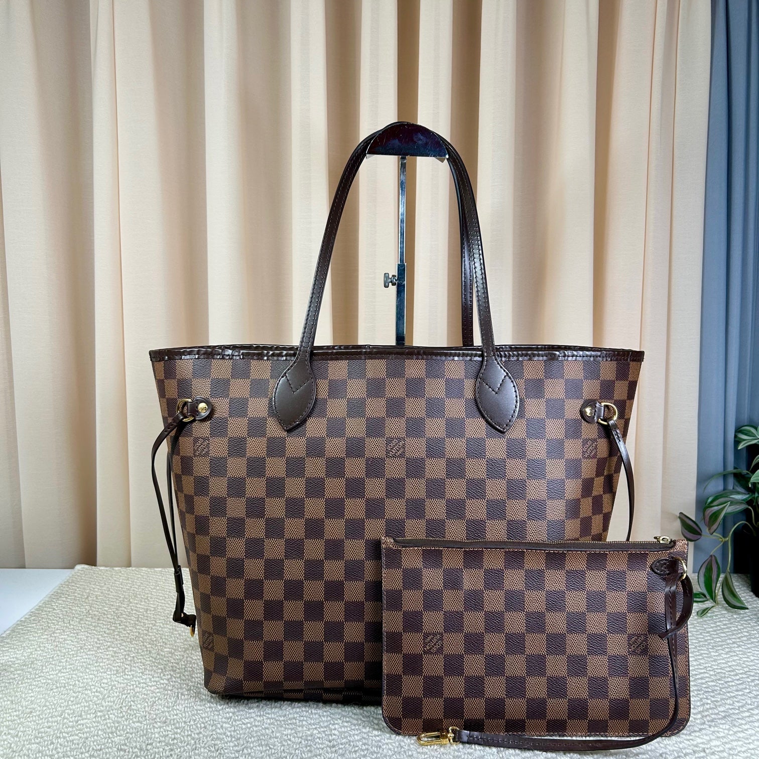 Louis Vuitton Neverfull Damier Ebene Tote Bag