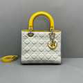 Dior Lady Dior Medium  Two‑Tone White & Yellow
