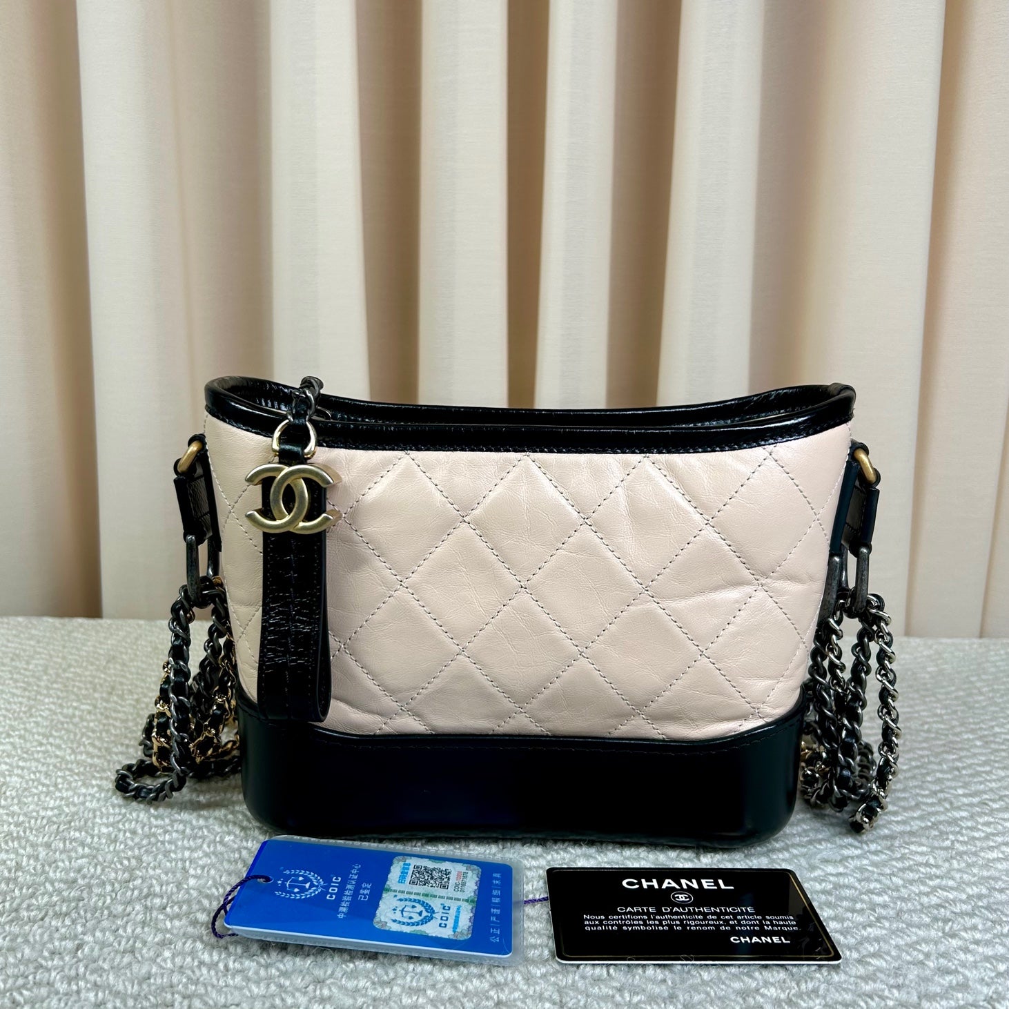 Chanel Black & Beige Contrast Gabrielle Hobo Bag