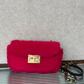 Fendi Baguette, Raspberry Shearling Fur