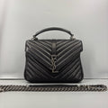 YSL Saint Laurent College V-Quilted Leather Chain