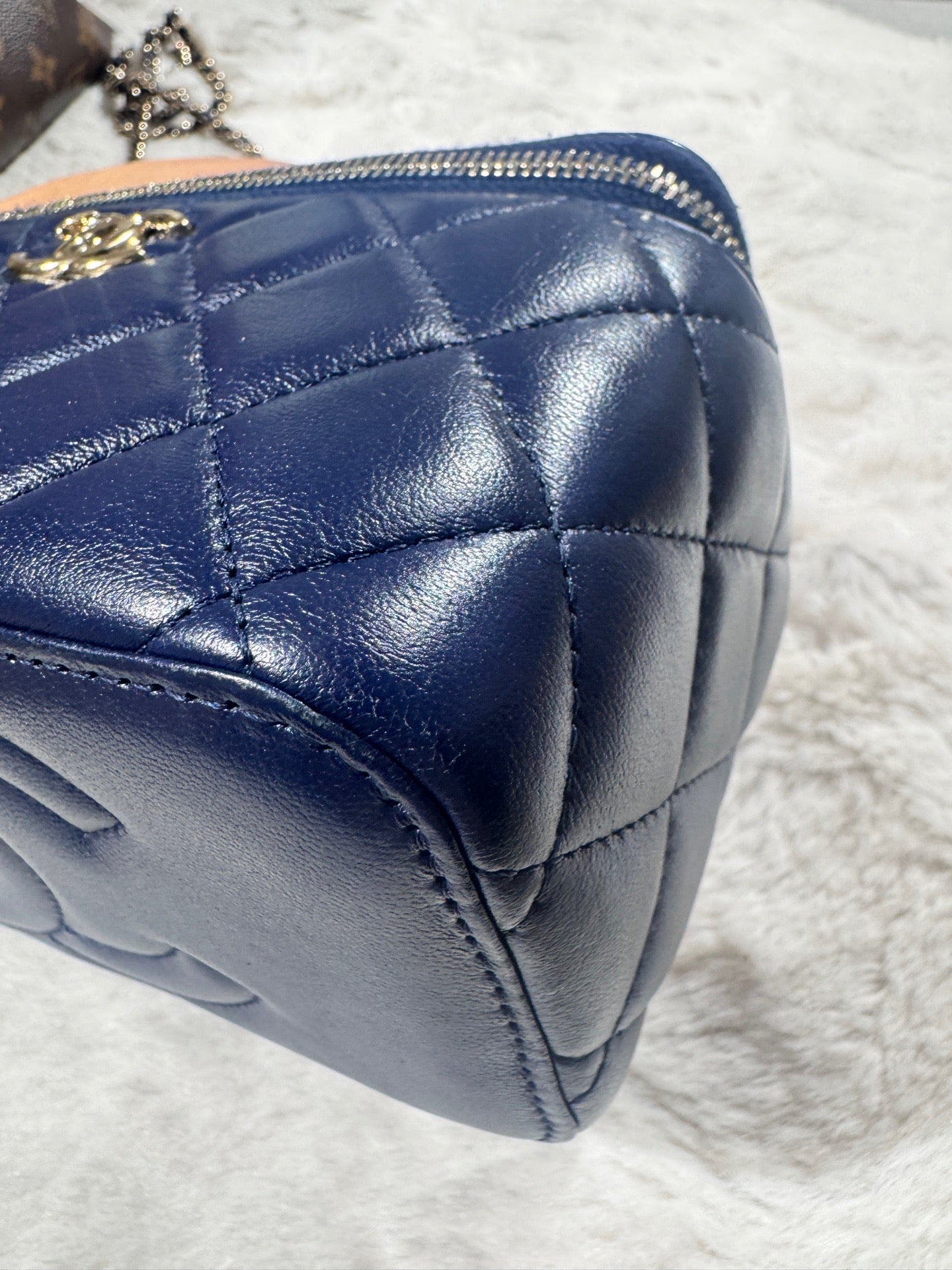 Chanel Mini Vanity Case Navy Blue Lambskin