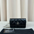 Chanel Large Pearl WOC Black & Silver Quilted Flap Bag