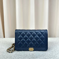Chanel Leboy WOC Caviar Chain Bag dark blue