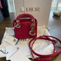 Dior Lady Dior Mini Red Leather Bag