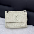 Saint Laurent Niki Medium Cream Leather Shoulder Bag (2022)