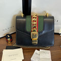 Gucci Sylvie Small Black Leather Crossbody Bag