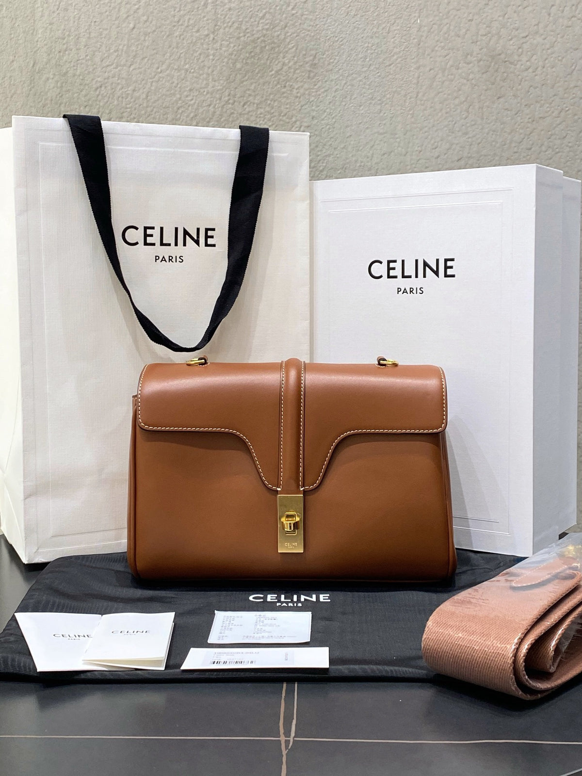 Celine Teen Soft 16, Tan Calfskin Leather