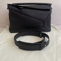 Loewe Puzzle Large, Black Grained Calfskin Leather