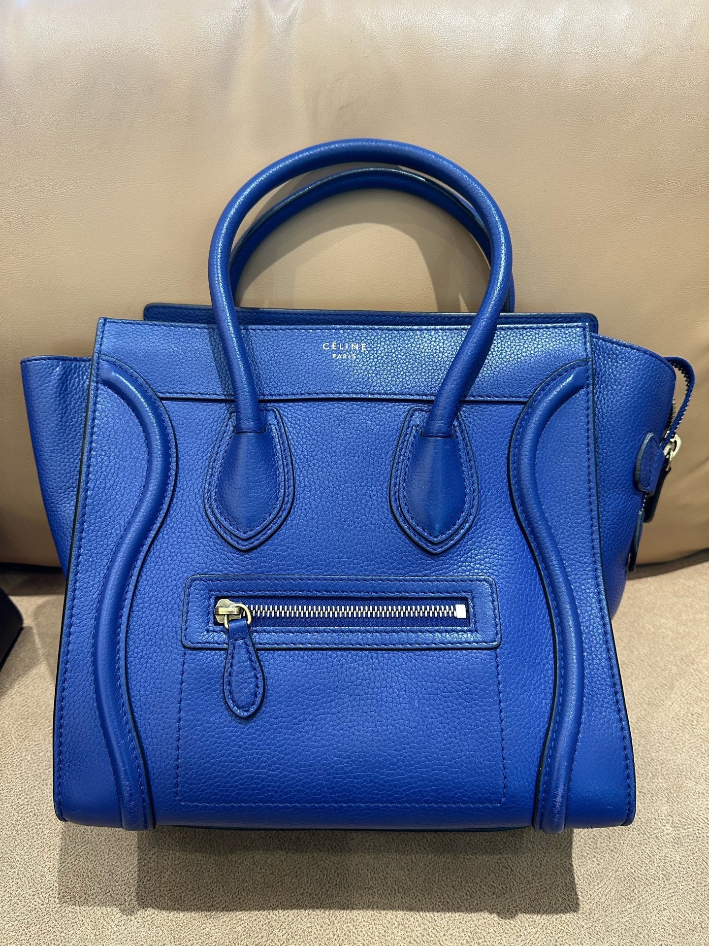 Celine Luggage Micro Electric Blue