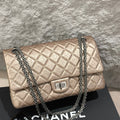 Chanel 2.55 Medium, Metallic Gold Aged Calfskin