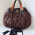 Chanel In The Mix Tote Dark Brown Quilted Calfskin & Patent