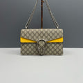 Gucci Dionysus Medium GG Supreme Yellow Suede Trim