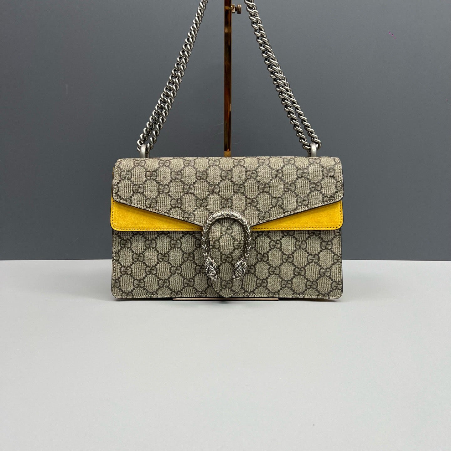 Gucci Dionysus Medium GG Supreme Yellow Suede Trim
