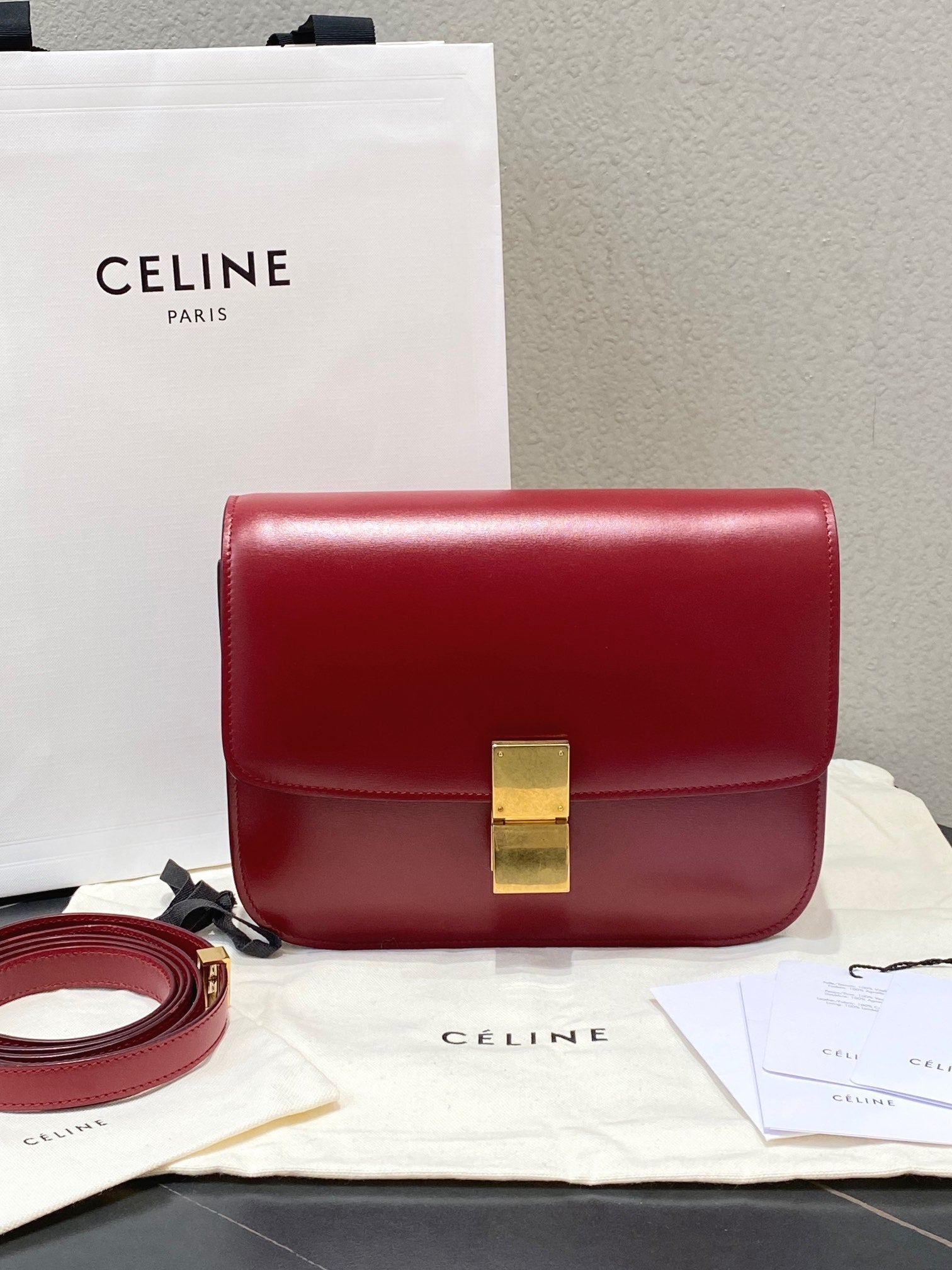 Celine Classic Box Red