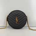 YSL Vinyle Round Camera Bag Black