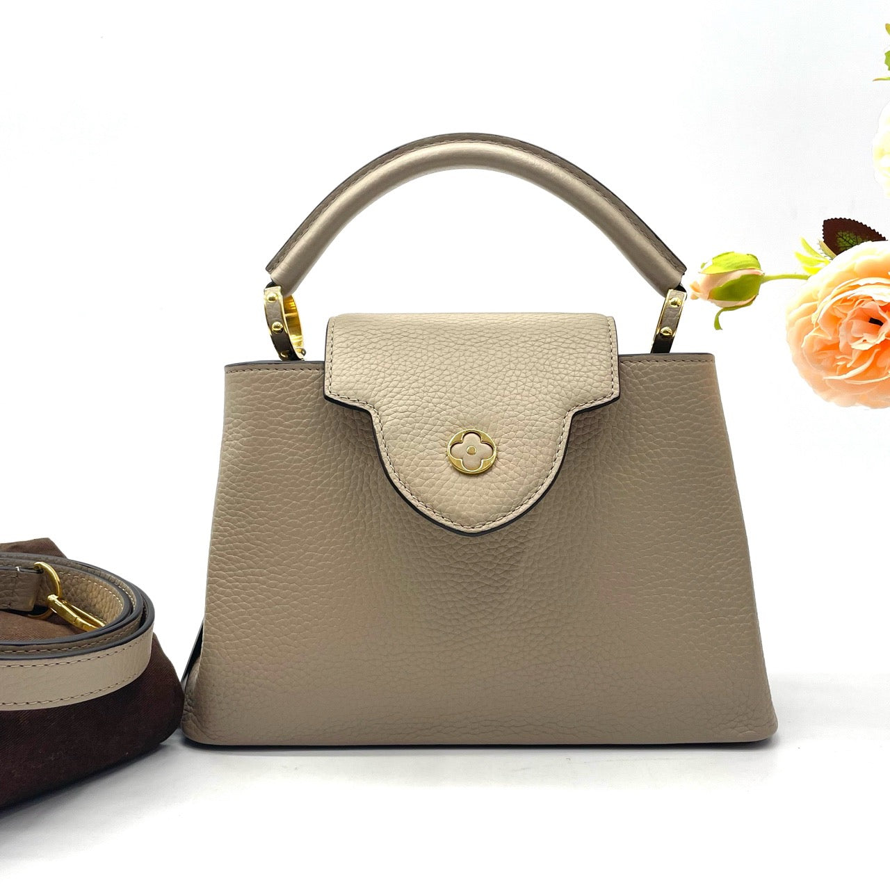 Authentic Louis Vuitton Capucines BB Light Gray