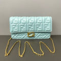 Fendi Baguette WOC Light Blue FF Embossed