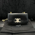Celine Chain Triomphe Black Crystal Embellished Gold‑Tone