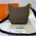Hermès Mini Evelyne Crossbody Bag in Etoupe Elephant Grey