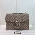 Gucci Dionysus Large GG Supreme Suede Trim Shoulder Bag