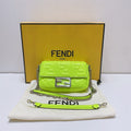 Fendi Baguette Mini, Fluorescent Yellow Embossed FF Lambskin