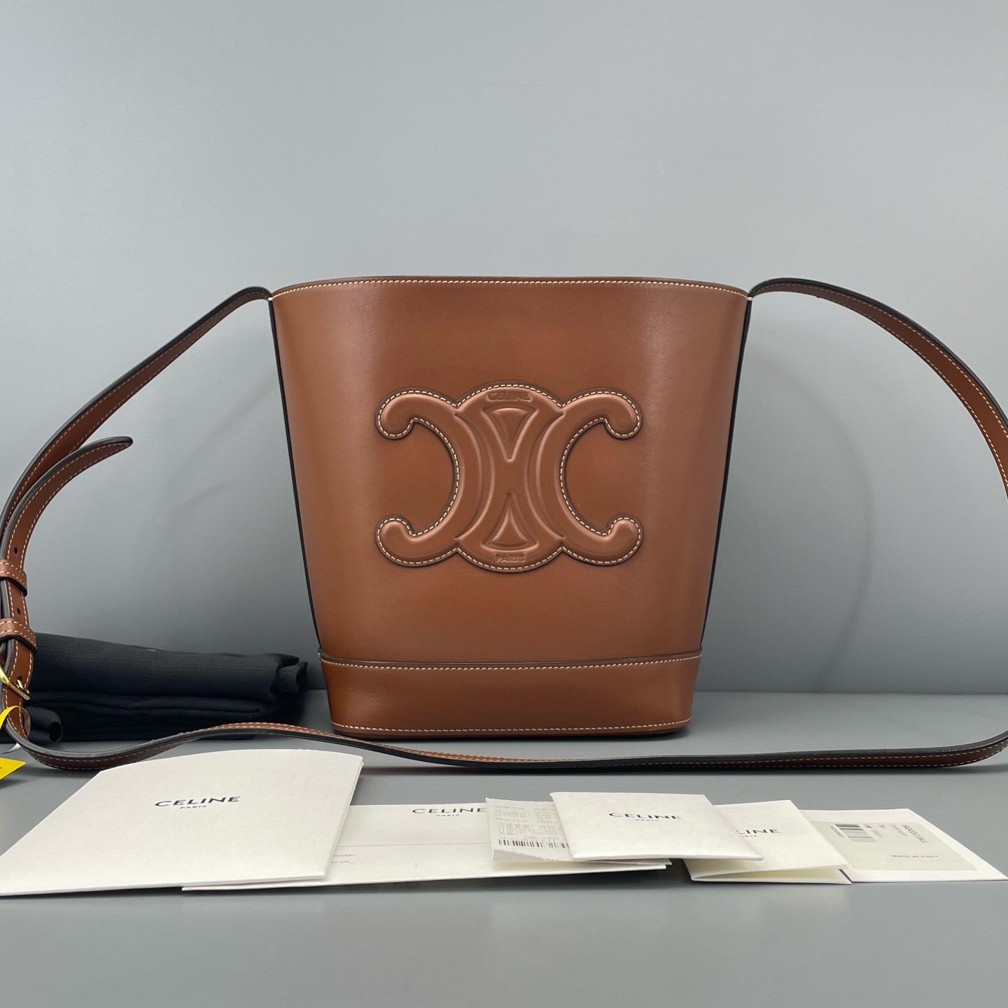Celine Small Cuir Triomphe Bucket Bag